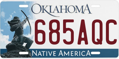 OK license plate 685AQC