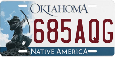 OK license plate 685AQG