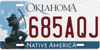 OK license plate 685AQJ