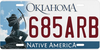 OK license plate 685ARB