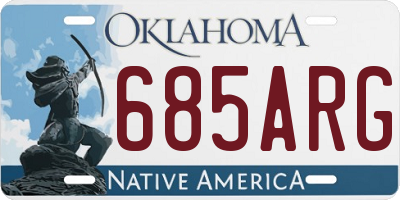OK license plate 685ARG