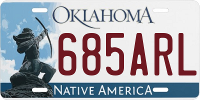 OK license plate 685ARL