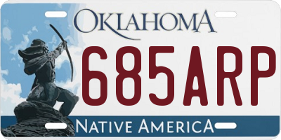 OK license plate 685ARP