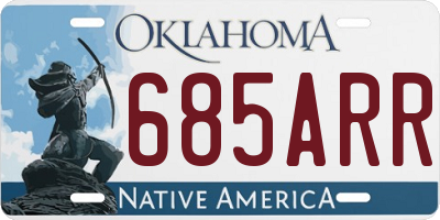 OK license plate 685ARR