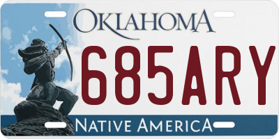 OK license plate 685ARY