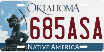 OK license plate 685ASA