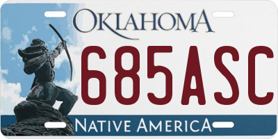 OK license plate 685ASC