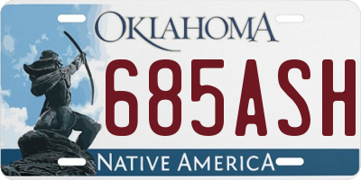 OK license plate 685ASH