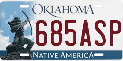 OK license plate 685ASP
