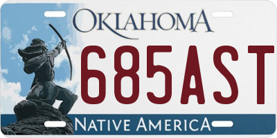 OK license plate 685AST