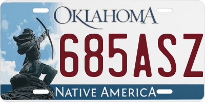 OK license plate 685ASZ