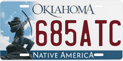OK license plate 685ATC
