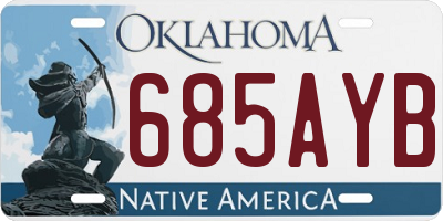 OK license plate 685AYB