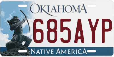 OK license plate 685AYP