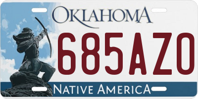 OK license plate 685AZO