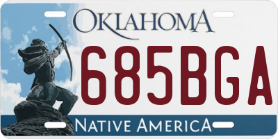 OK license plate 685BGA