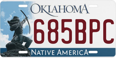 OK license plate 685BPC