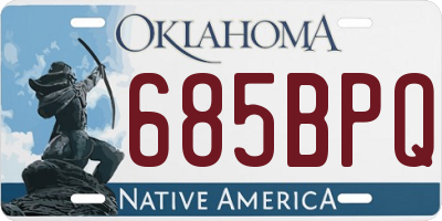 OK license plate 685BPQ
