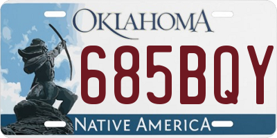 OK license plate 685BQY