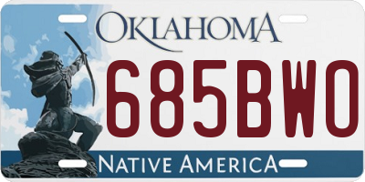 OK license plate 685BWO
