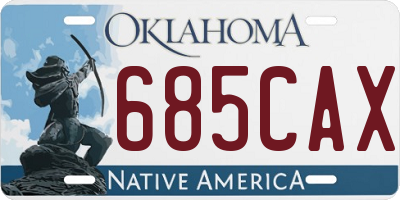OK license plate 685CAX