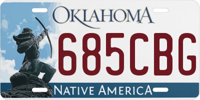 OK license plate 685CBG