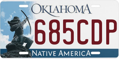 OK license plate 685CDP