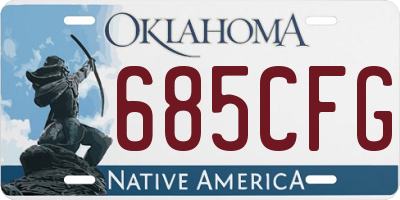 OK license plate 685CFG