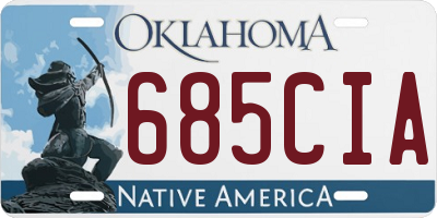 OK license plate 685CIA