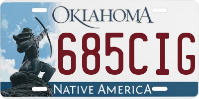 OK license plate 685CIG