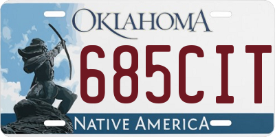 OK license plate 685CIT