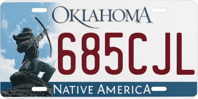 OK license plate 685CJL