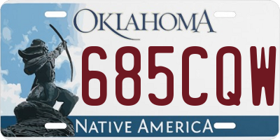 OK license plate 685CQW