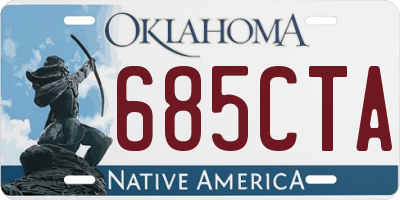 OK license plate 685CTA