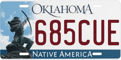 OK license plate 685CUE