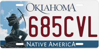 OK license plate 685CVL