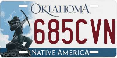 OK license plate 685CVN