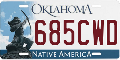 OK license plate 685CWD