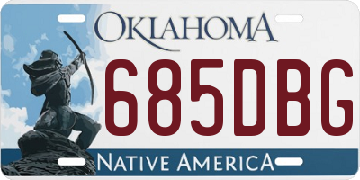 OK license plate 685DBG