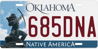 OK license plate 685DNA