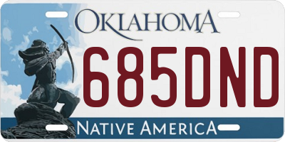 OK license plate 685DND