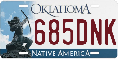 OK license plate 685DNK
