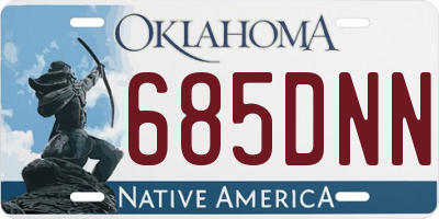 OK license plate 685DNN