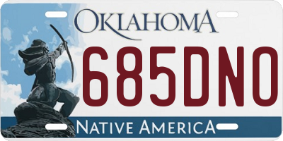 OK license plate 685DNO