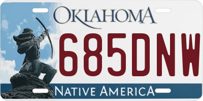 OK license plate 685DNW