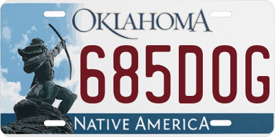 OK license plate 685DOG