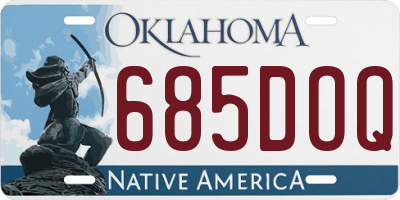 OK license plate 685DOQ
