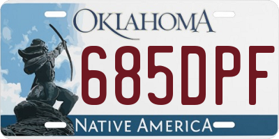 OK license plate 685DPF