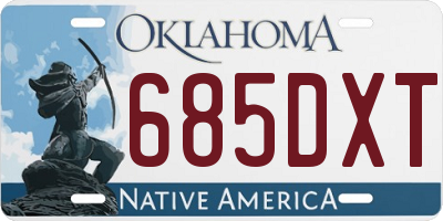 OK license plate 685DXT