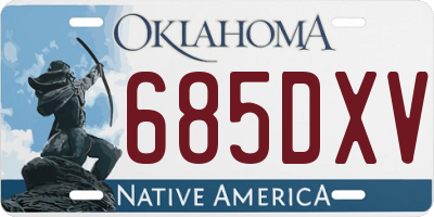 OK license plate 685DXV